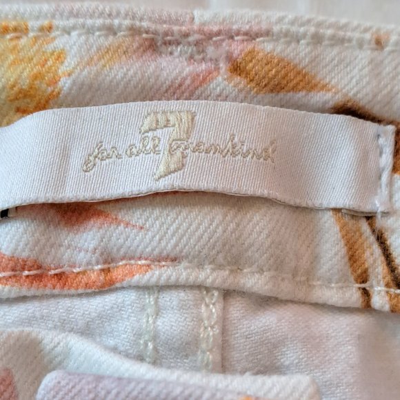 7 FOR ALL MANKIND jeans SIZE 26 HIGH RISE subtle flowers pattern - Picture 12 of 15